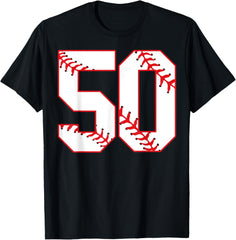 50th Birthday Baseball T-Shirt 50 Years Old Party