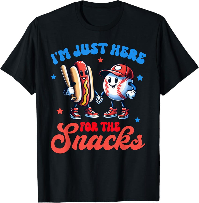 4th Of July Hot Dog I'm Just Here For The Snacks Baseball