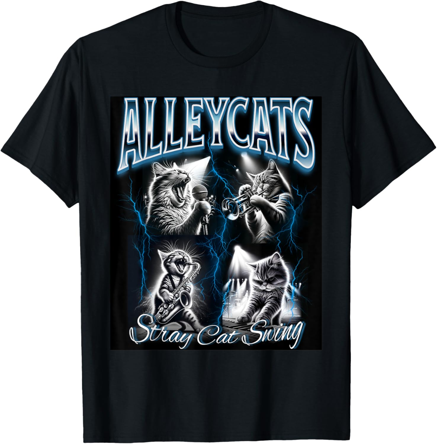 Alleycats 80s 90s Vintage Bootleg Concert Cat Jazz Band