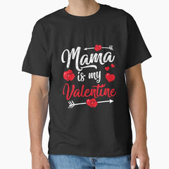 Retro Hearts Mama Is My Valentines Day Classic T-Shirt
