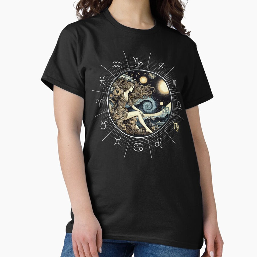 ZODIAC Virgo - Astrological VIRGO - VIRGO - ZODIAC sign - Van Gogh style - 11 Classic T-Shirt