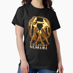 Gemini Gold Metal Zodiac Sign Classic T-Shirt