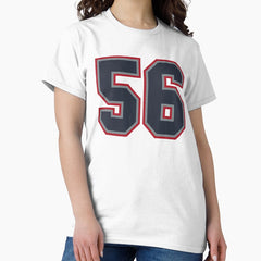 56 Navy Grey Red Sports Number Fifty-Six Classic T-Shirt