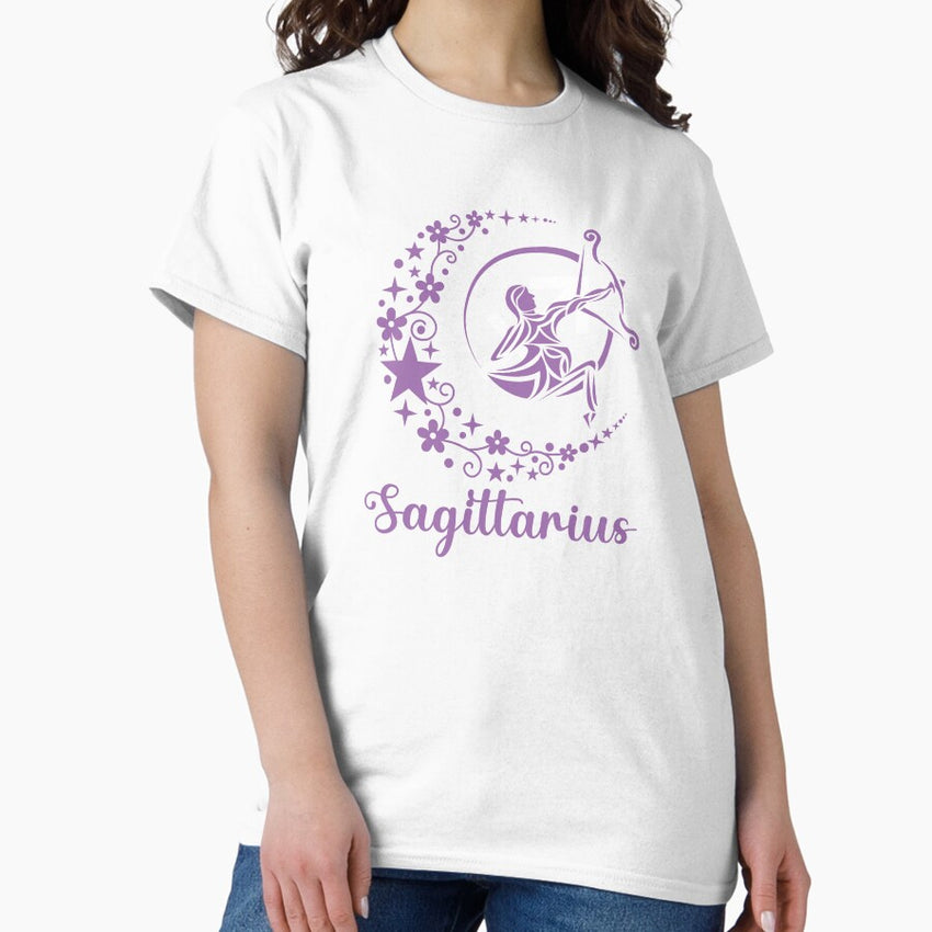 Sagittarius β Celestial Archer Zodiac Design in Purple Classic T-Shirt