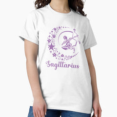 Sagittarius β Celestial Archer Zodiac Design in Purple Classic T-Shirt
