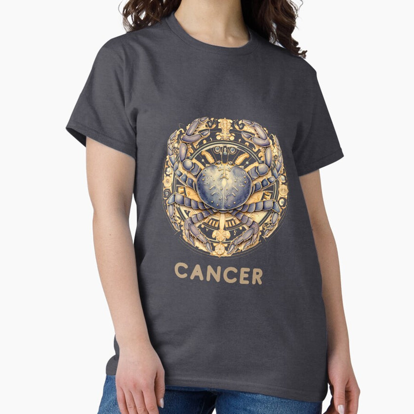 Cancer Zodiac- Horescope/SunSign Theme on navy blue back ground Classic T-Shirt