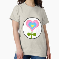 Retro happy heart flower Classic T-Shirt
