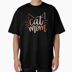 Rose Gold Cat Mom Oversized T-Shirt