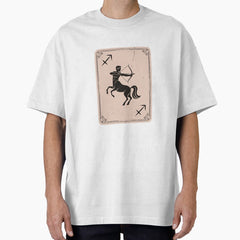 2nd Sagittarius Playing Card Zodiac Astrology Minimalist Design Oversized T-Shirt