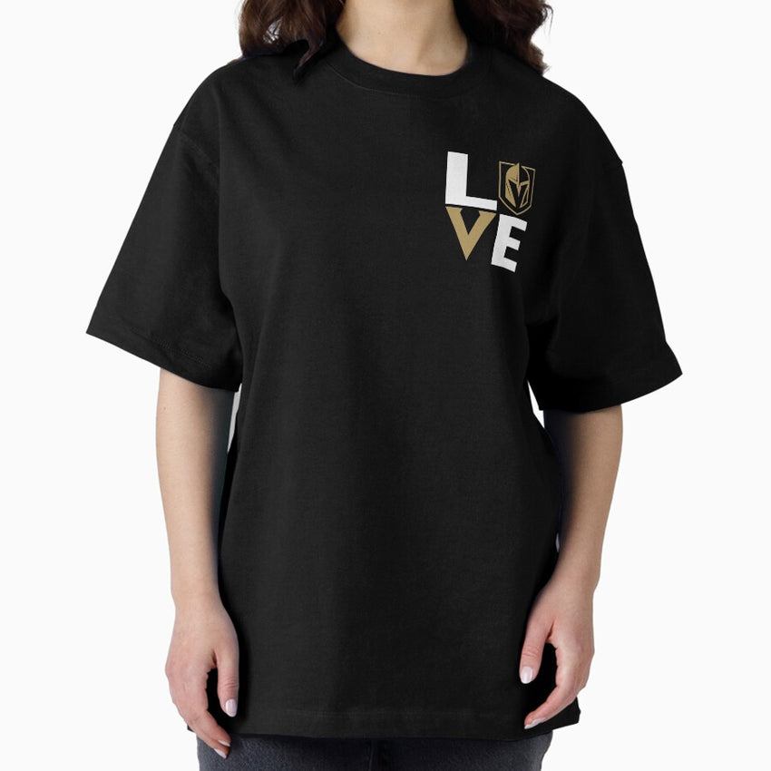 LOVE - Las Vegas - LV - Simple - Minimal - Hockey Oversized T-Shirt
