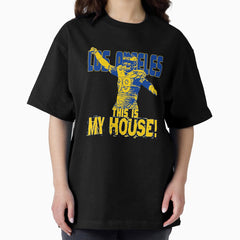 My House - Blue Background Oversized T-Shirt