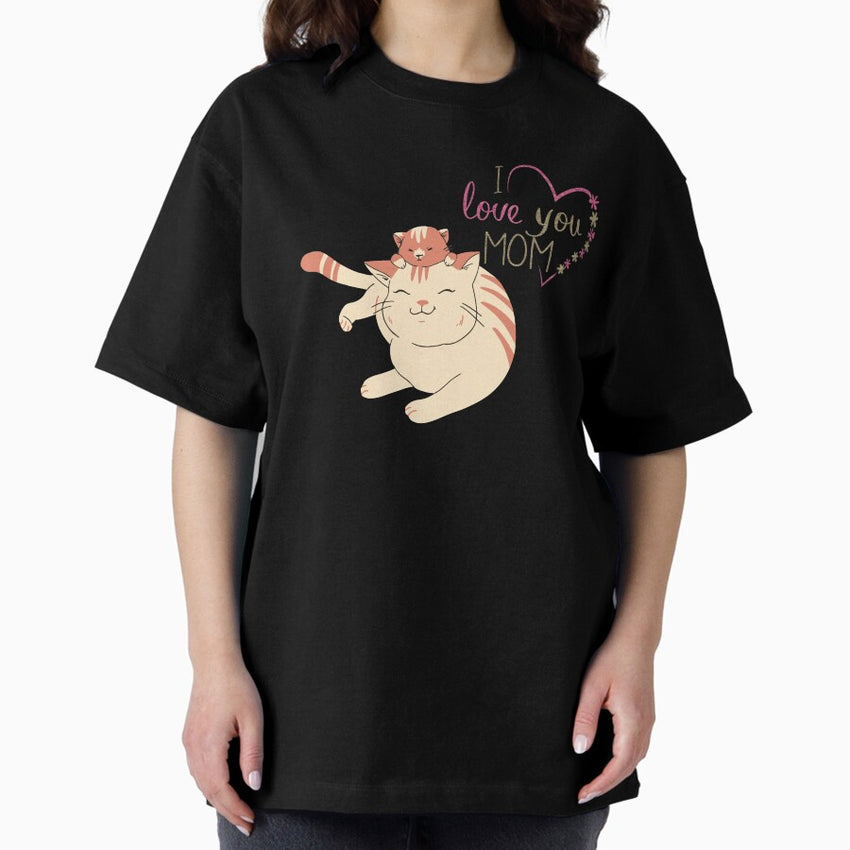 Cat Mom Mothers Day Oversized T-Shirt