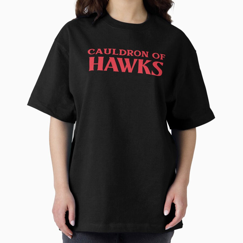Cauldron of Hawks Collective Animal Bird Nouns Fun Trivia Education Oversized T-Shirt