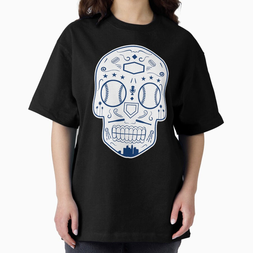 Los Angeles Baseball Sugar Skull Oversized T-Shirt
