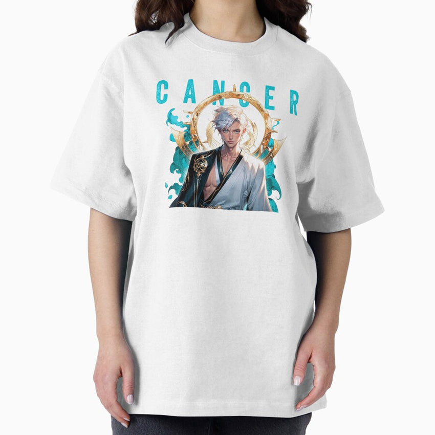 CANCER // The Shellbound Sentinel β Zodiac Warrior Series Oversized T-Shirt