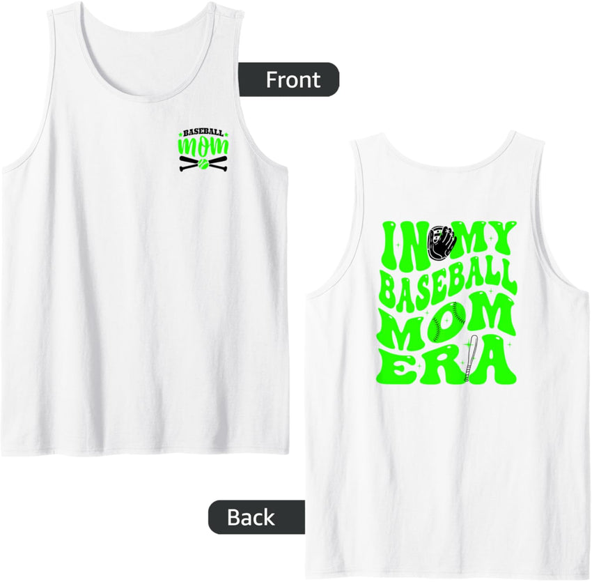 In my baseball mom era, pocket - lime green Tank Top
