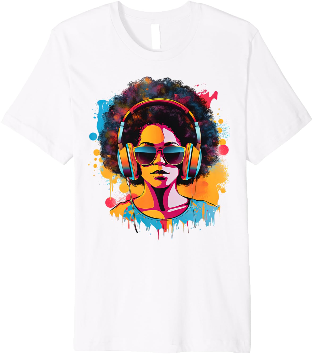 African American Woman Black Girl Music Graffiti Art Graphic Premium