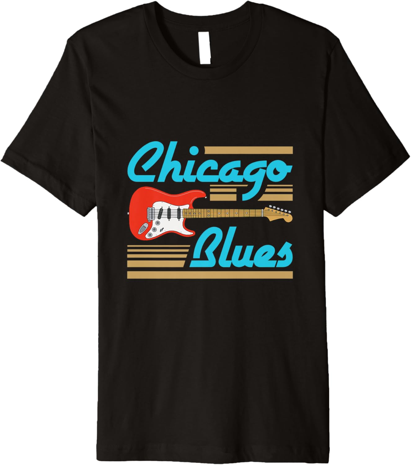 Chicago Blues Cool Music Lover Blue Guitar Musician Player Premium
