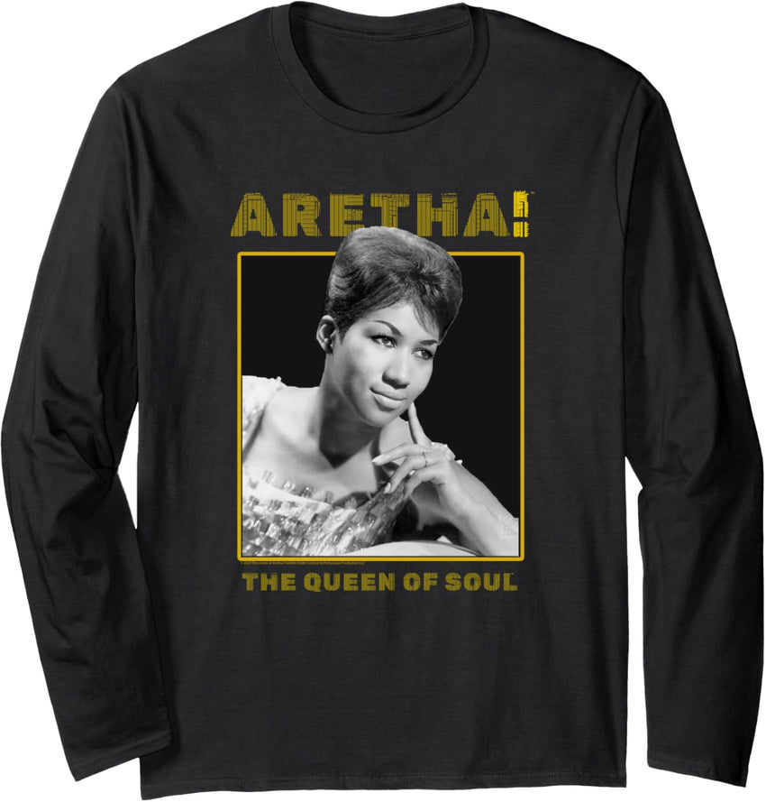 Aretha Franklin The Queen of Soul Music Portrait Long Sleeve