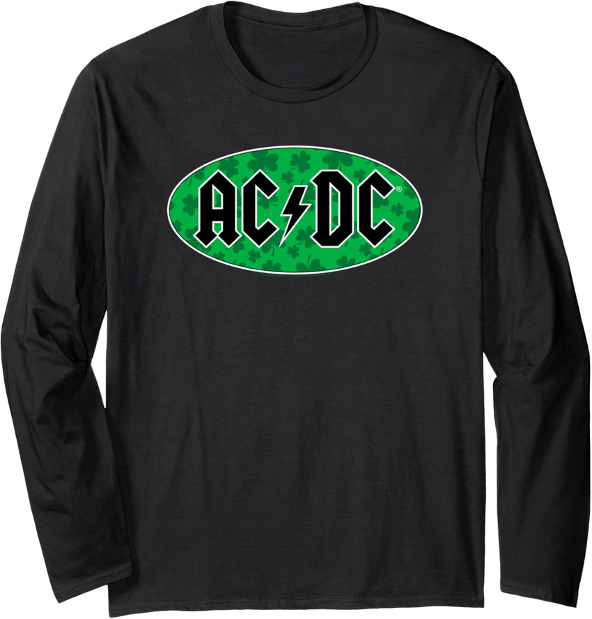 AC\/DC Shamrock Oval Black Classic Logo Long Sleeve
