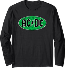 AC\/DC Shamrock Oval Black Classic Logo Long Sleeve