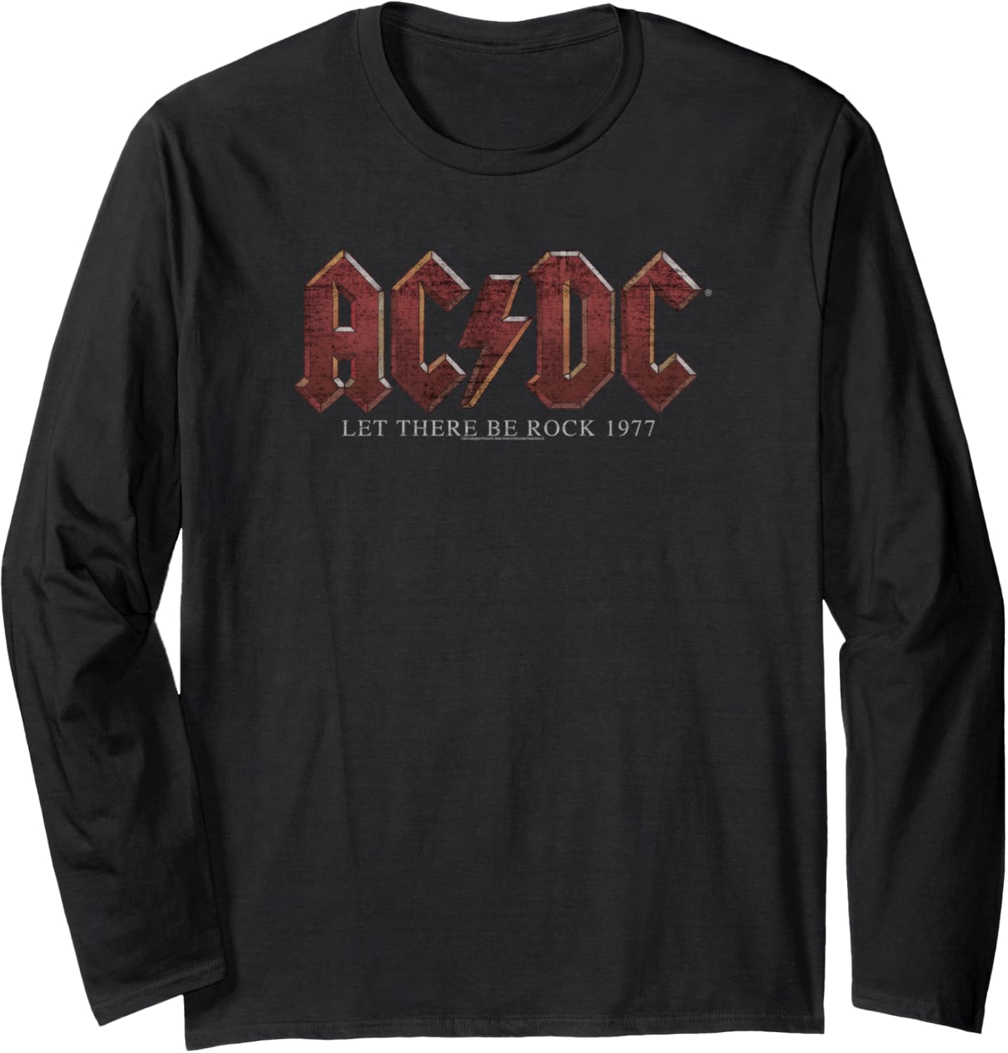 AC\/DC Let There Be Rock 1977 Title Text Long Sleeve
