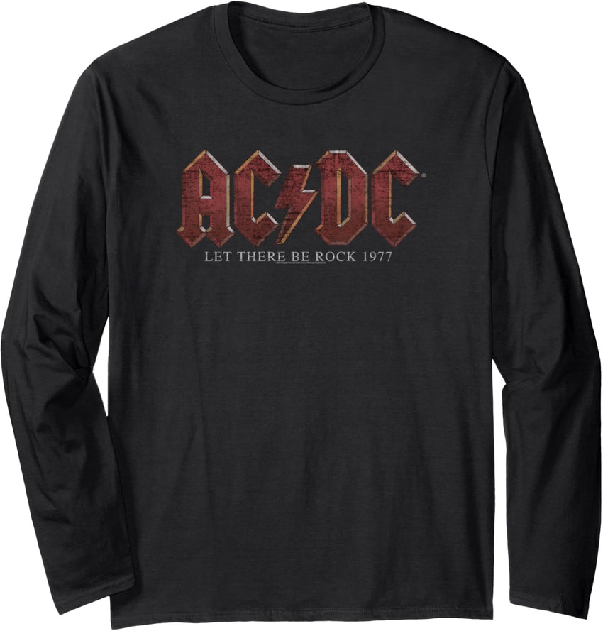 AC\/DC Let There Be Rock 1977 Title Text Long Sleeve