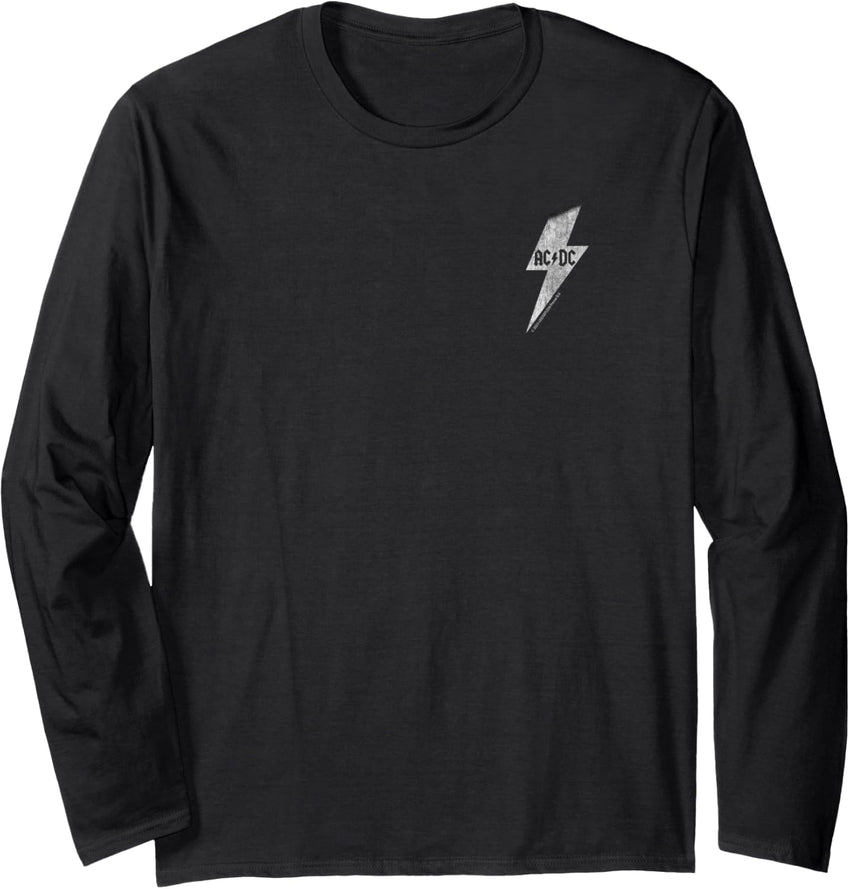 AC\/DC Rock Music Band Lightning Bolt Pocket Long Sleeve