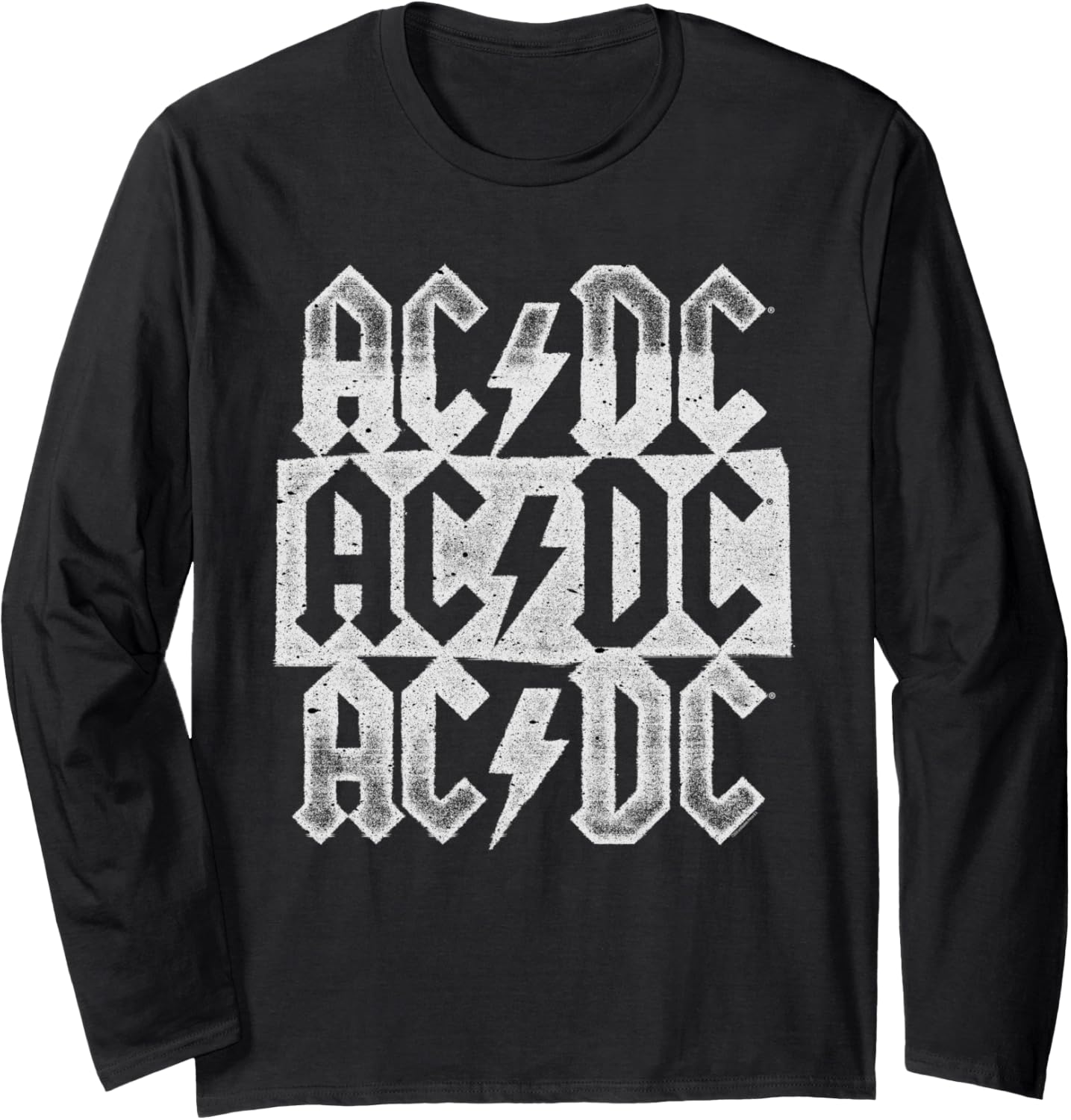 AC\/DC Distressed Stacked Triple Logo Long Sleeve