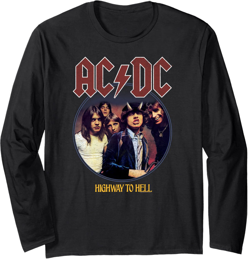 ACDC Highway To Hell Circle Rock Music Band Long Sleeve