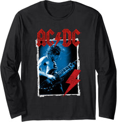 AC\/DC Angus Young Blue Photo by Michael Putland Long Sleeve