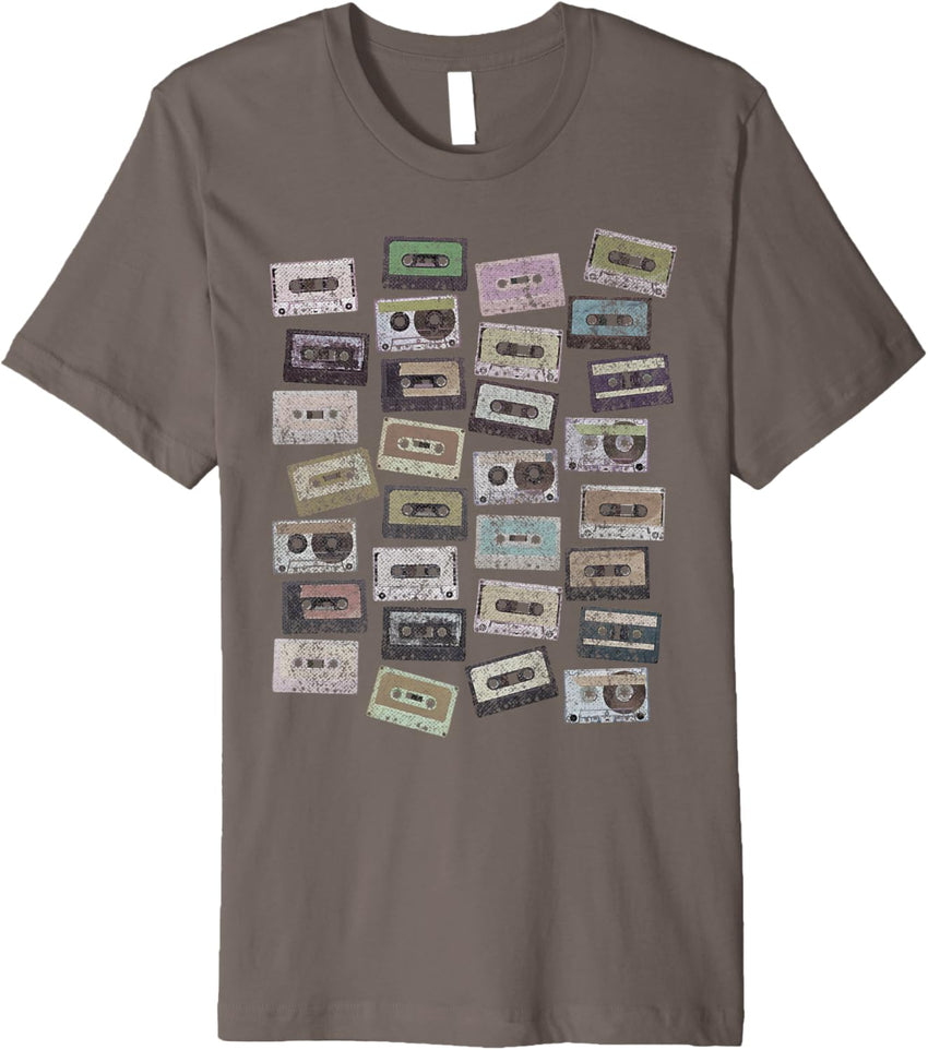 80s Cassette Tape Music DJ, Ultra Distressed Style Graphic Premium