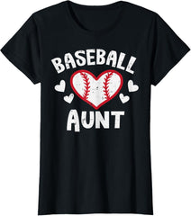 Baseball Aunt Heart Family Matching Aunty Auntie Women