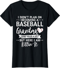 Womens I Didn't Plan on Becoming a Baseball Grandma Sport Team Fan