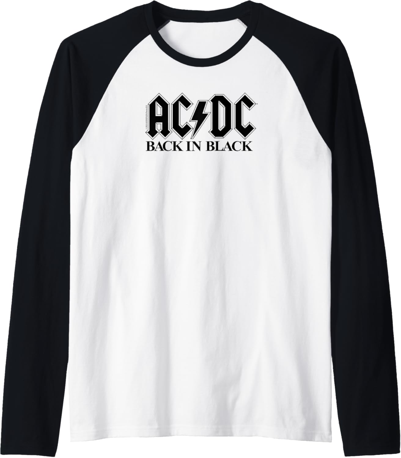 AC\/DC Rock Music Band Back In Black Logo Raglan Baseball Tee