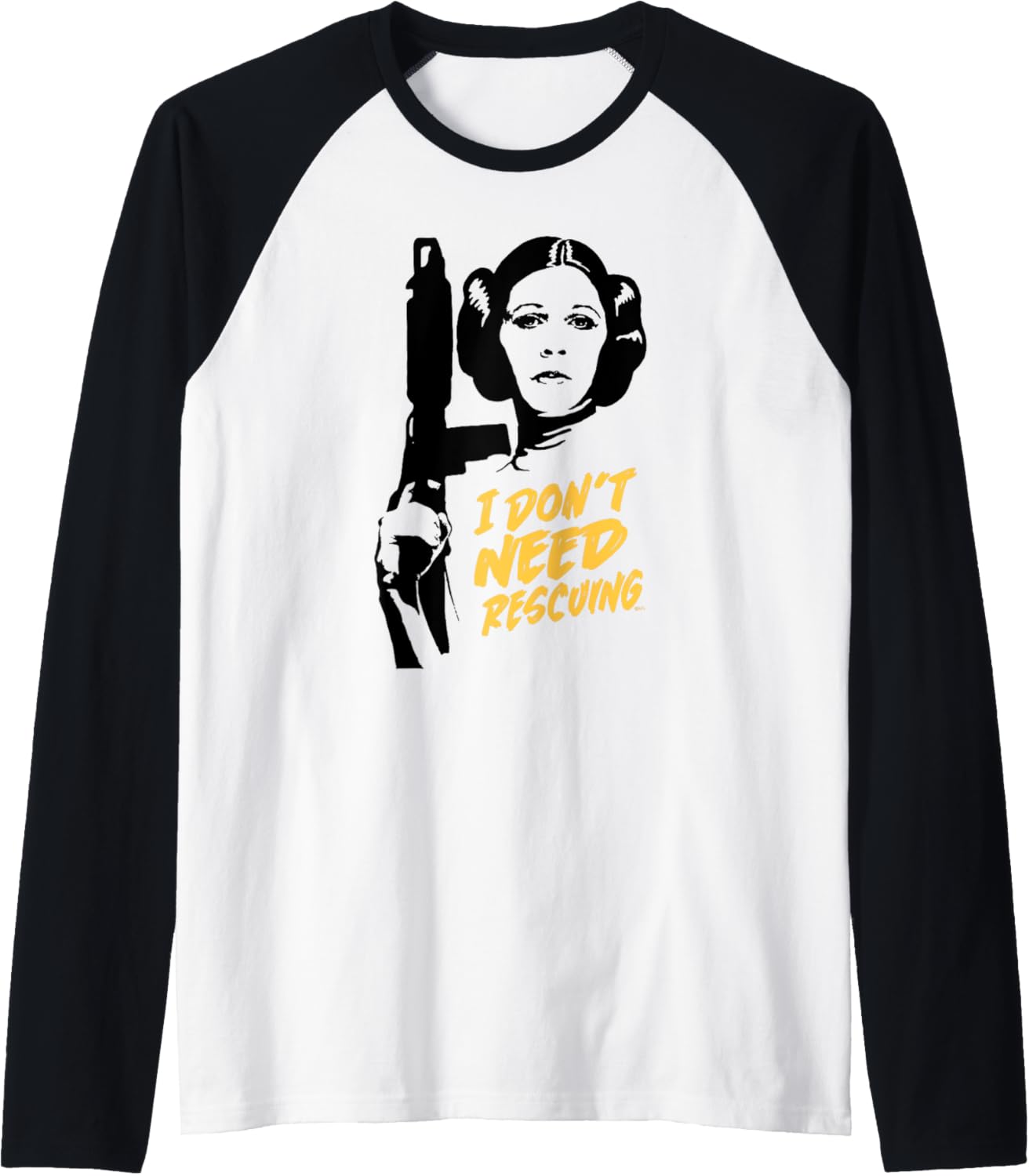 Star Wars Princess Leia Escape I Don't Need Rescuing Raglan Baseball Tee