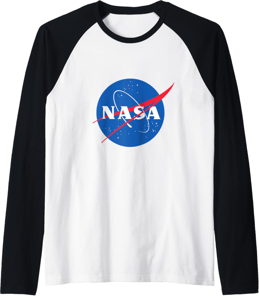 Licensed NASA Merchandise NASA Logo Raglan Baseball Tee Men Women Kids Black XX-Large Classic Fit Cotton Polyester Imported