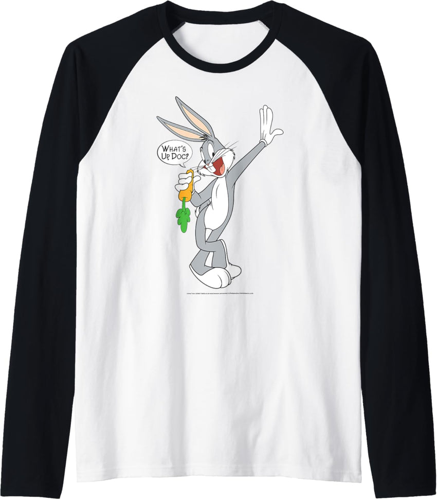 Looney Tunes Bugs Bunny What's Up Doc Portrait Raglan Baseball Tee