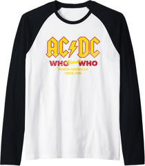 ACDC - Who Made Who North American Tour 1986 Raglan Baseball Tee