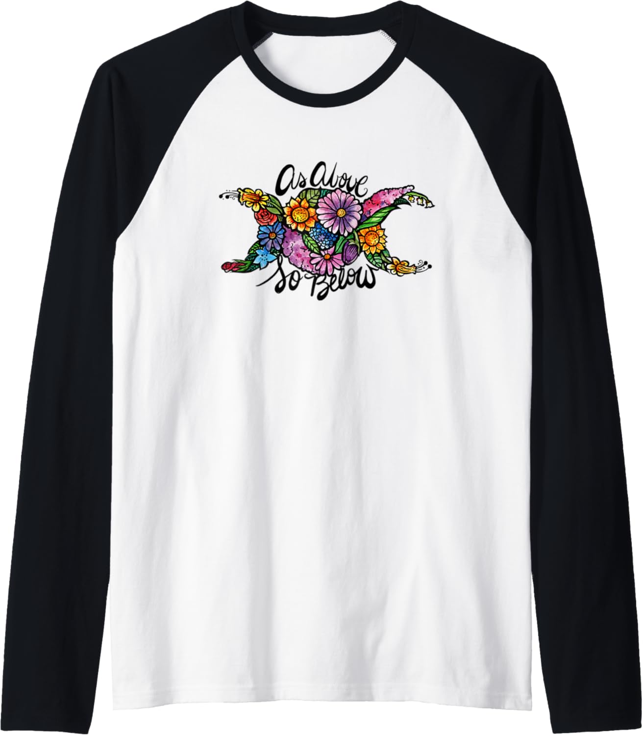 As Above So Below Blessed Be Triple Moon Ostara Raglan Baseball Tee