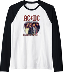 AC\/DC Rock Music Band Highway To Hell Circle Raglan Baseball Tee