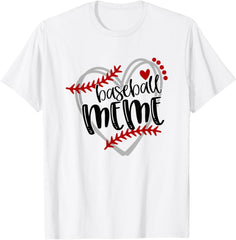Baseball Heart MEME Shirt Grandma Tshirt Trendy