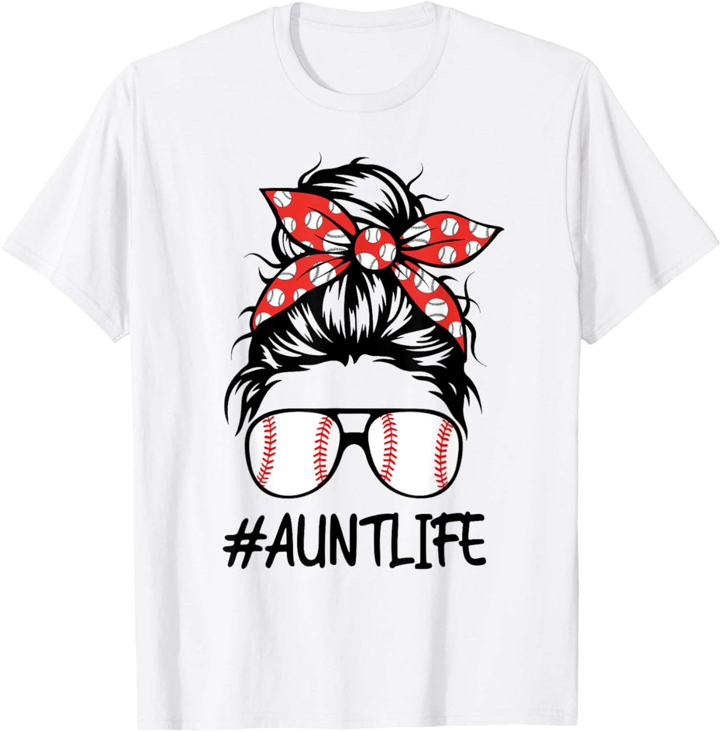 Baseball Aunt Life Women Mothers Day Messy Bun