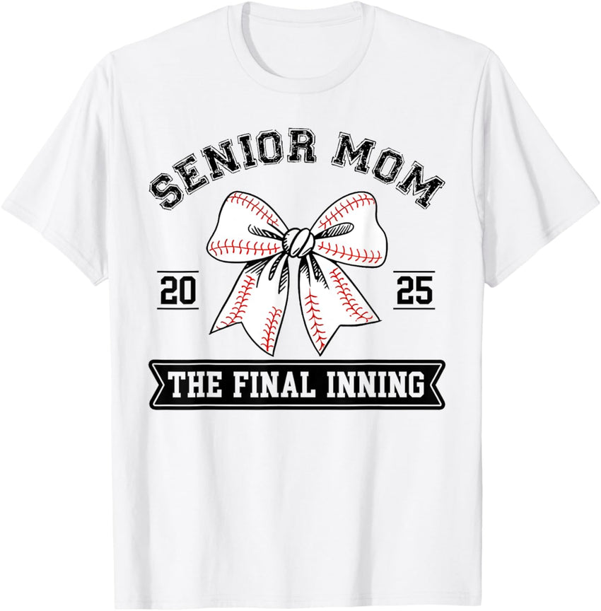 Baseball Senior Mom 2025 The Final Inning Coquette Bow Mom