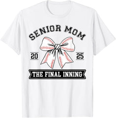 Baseball Senior Mom 2025 The Final Inning Coquette Bow Mom