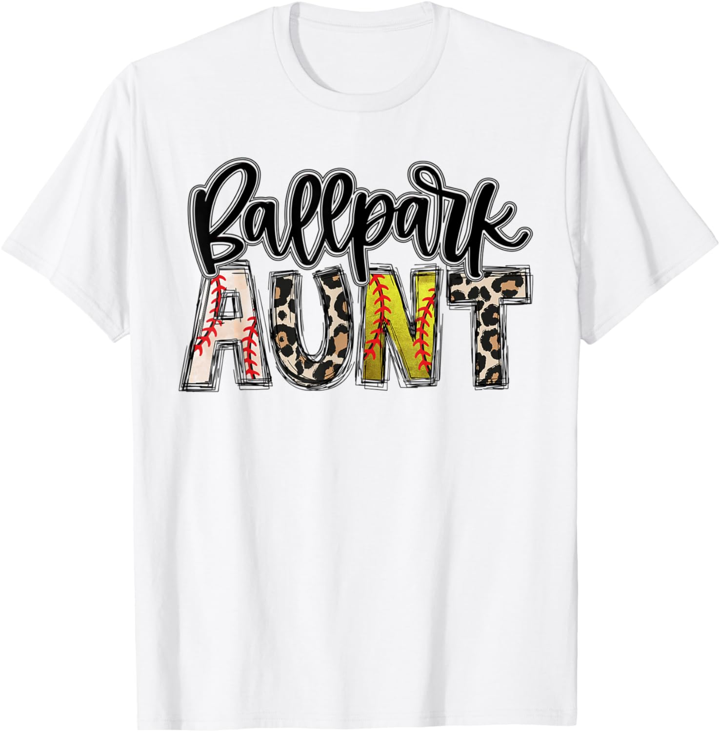 Baseball And Softball Aunt Ballpark Girl Boy Leopard Nephew