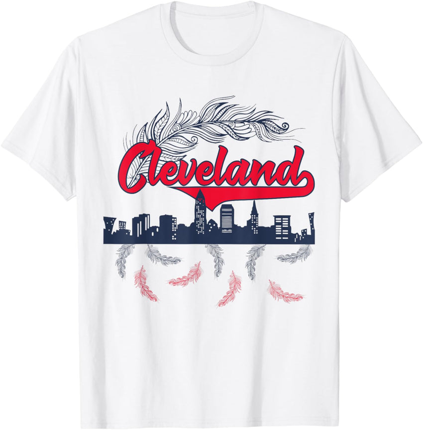 Retro Cleveland Native American Tribe Feathers Gift