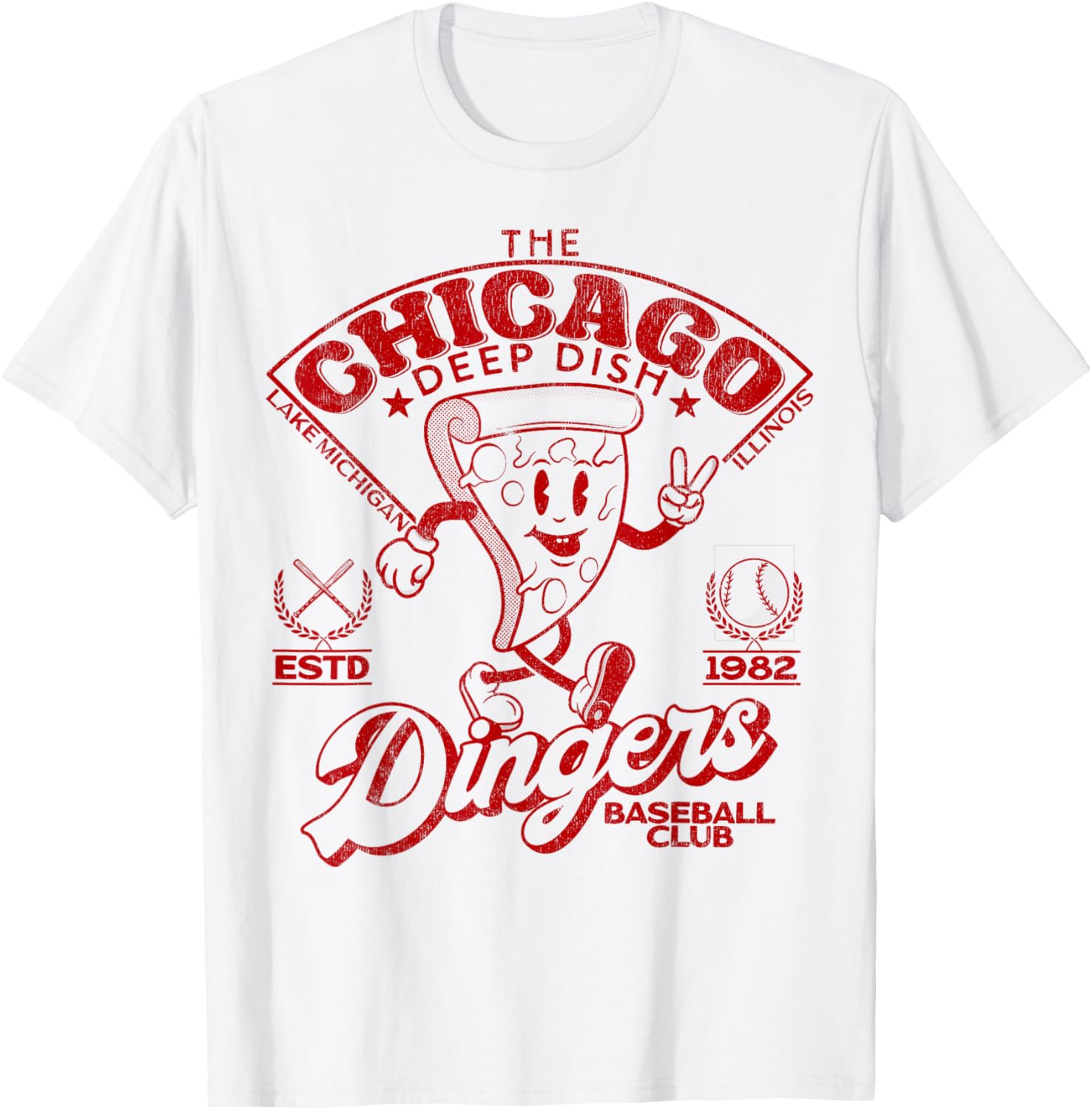 Chicago Deep Dish Dingers Minor League Retro Baseball Red