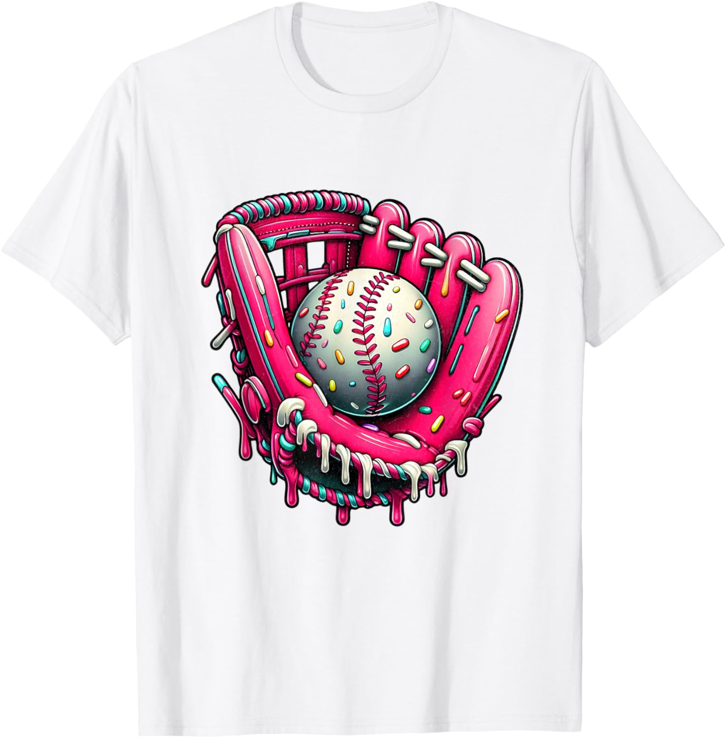 Baseball Drip Ice Cream Sprinkles Baseball Glove Boys Girls