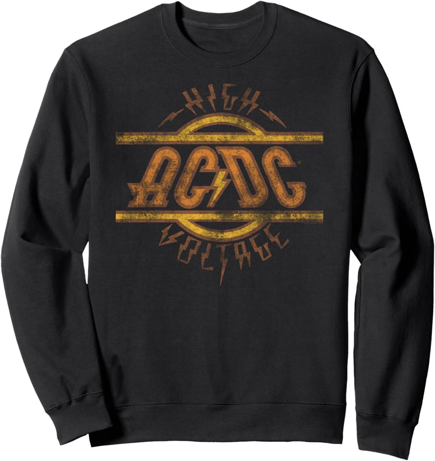 ACDC High Voltage Logo Distressed Rock Music Band Sweatshirt